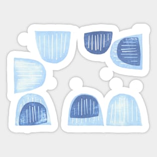 Blue Scattered Half Moons Sticker